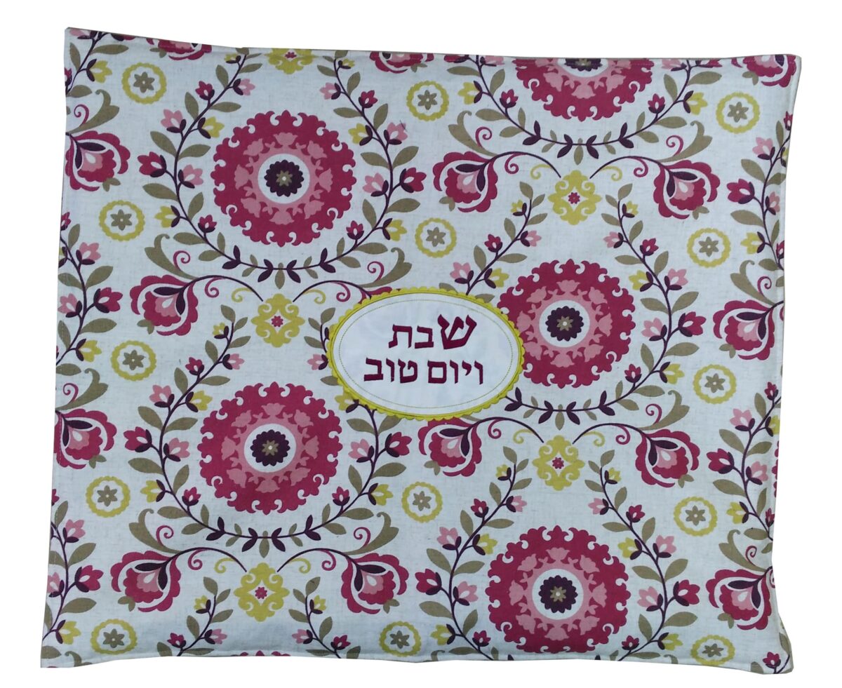 כיסוי פלטה – קנבס – אליפסה פרחים בורדו