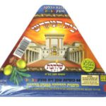 סט ערכת נרות חנוכה שלהבת – "בית המקדש" מוצק צבעוני – מתאים לחנוכיות צרות