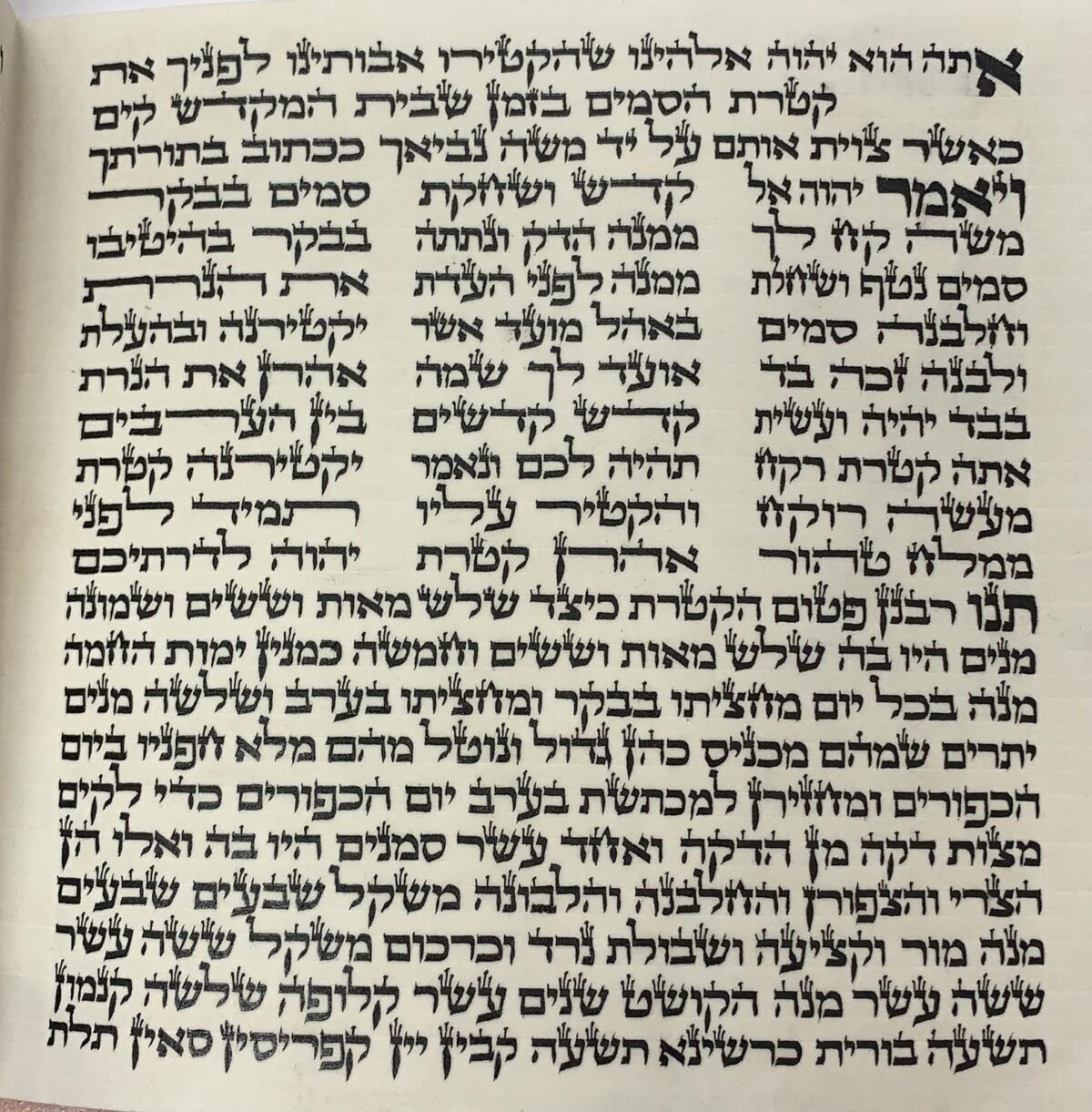 פיטום הקטורת על קלף מהודר, גודל 15 ס"מ