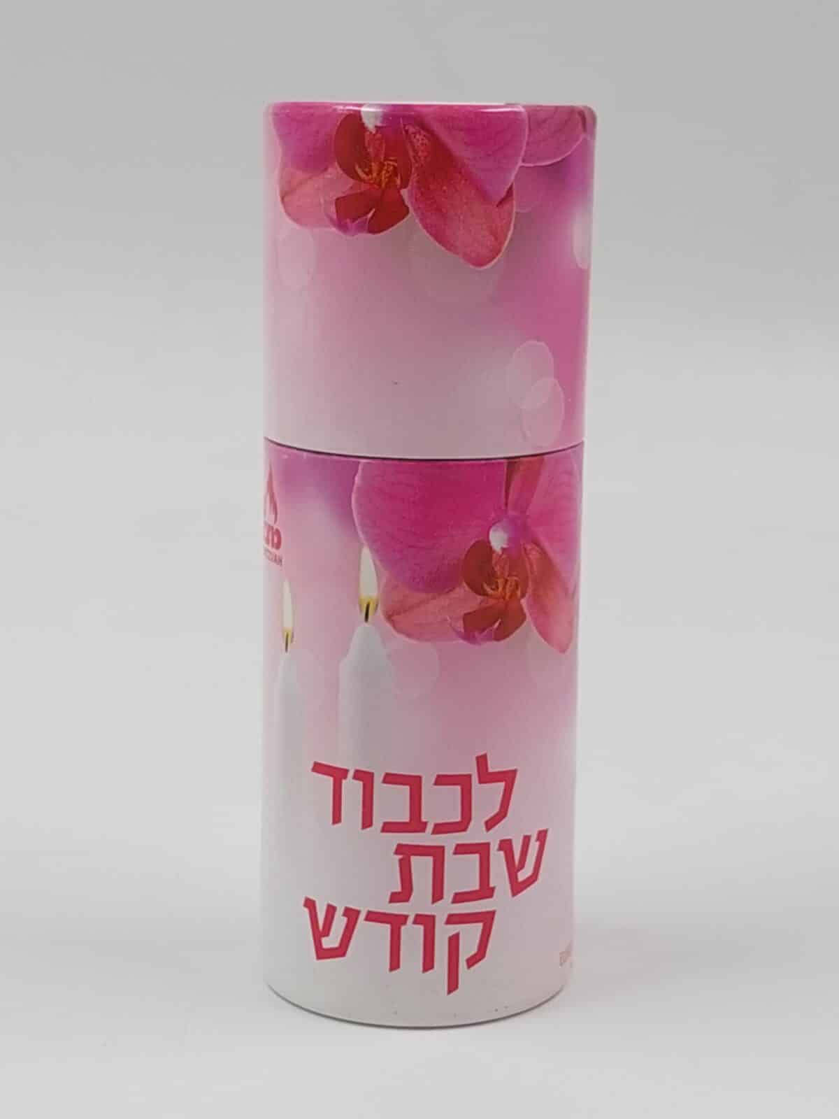 חבילת גפרורים ארוכים – קופסא עגולה ורודה – לכבוד שבת קודש