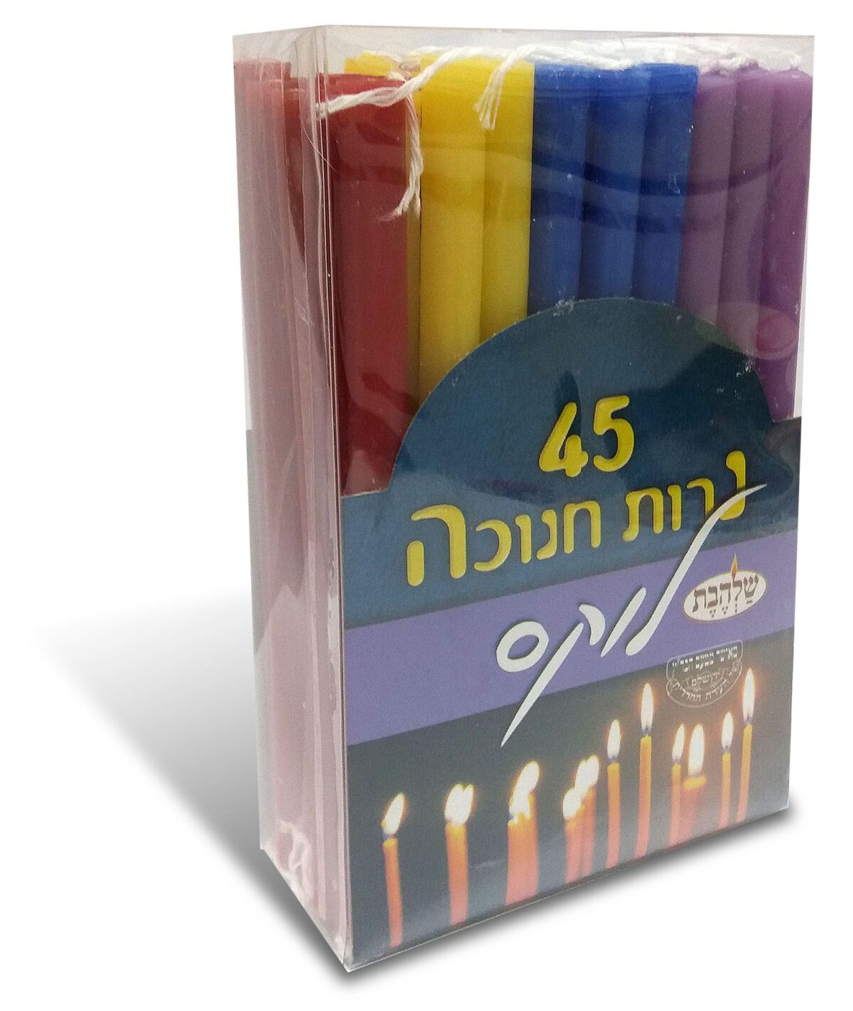 נרות חנוכה לוקס – 44 נרות בצבעים שונים