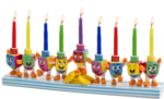 חנוכייה עבודת יד ריקוד סביבונים  – לנרות רגילים