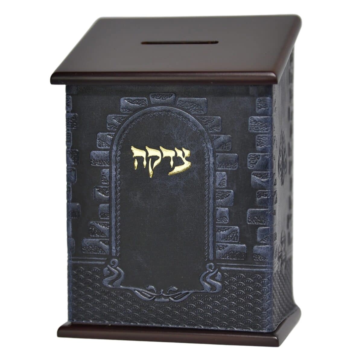 קופת צדקה מהודרת לתליה על הקיר – כריכה קשה מעור – במגוון צבעים