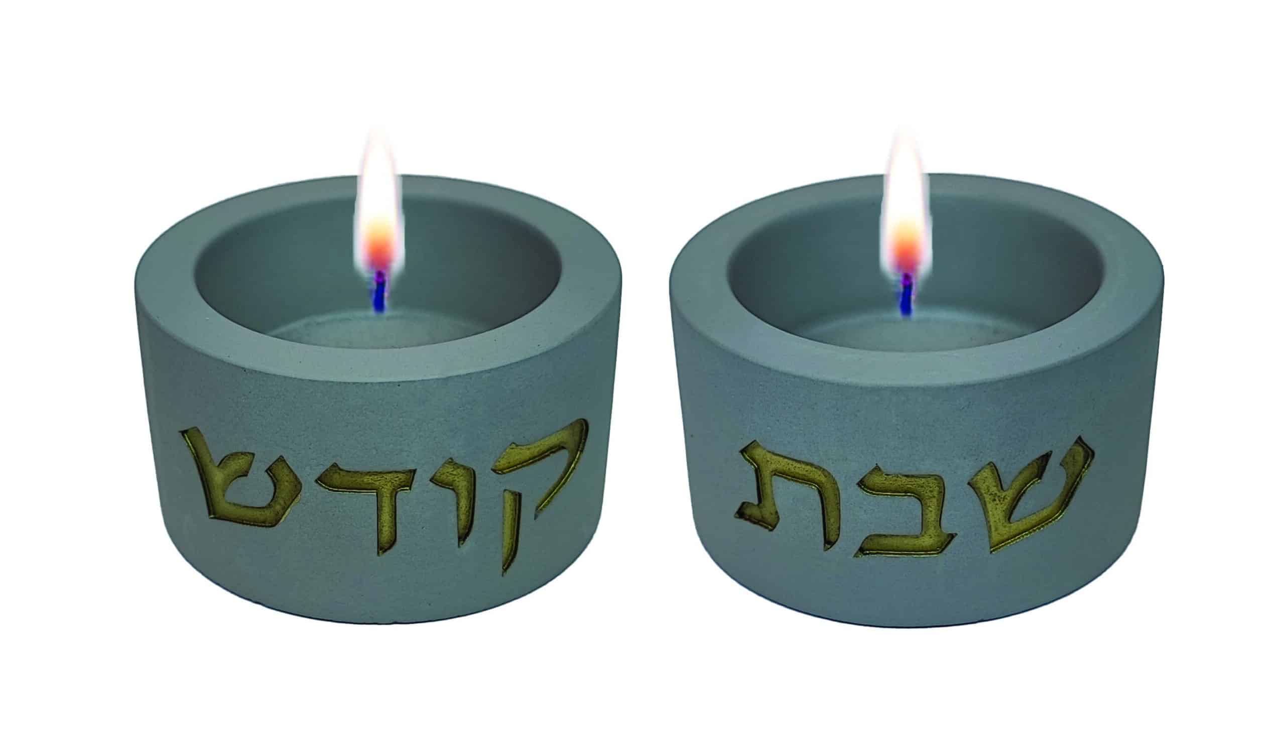 זוג פמוטי בטון מעוגלים מהודרים - אפור-זהב - 3X11 ס"מ