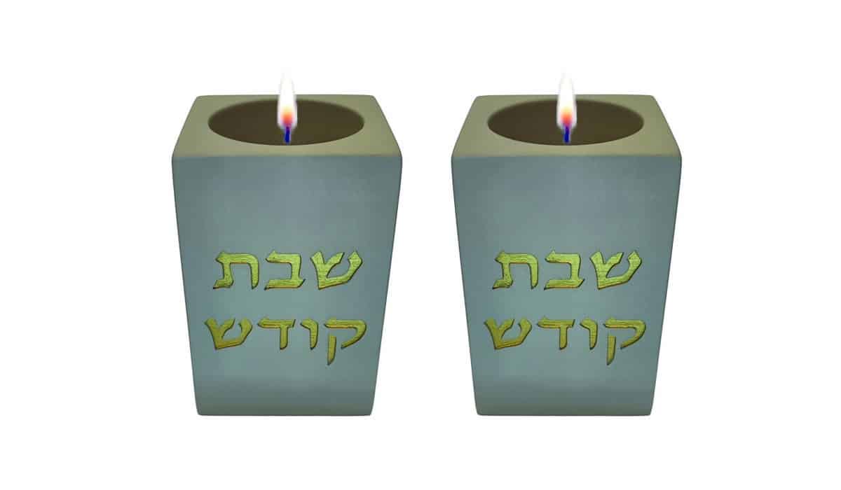 זוג פמוטי בטון מרובעים מהודרים – אפור-זהב – 8X11 ס"מ