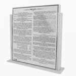מעמד פרסקפקס מרובע 24X5X21 לבן שיש – 8 ברכונים ברכת המזון 20X23 לבן – נוסח ספרד לאשכנזים