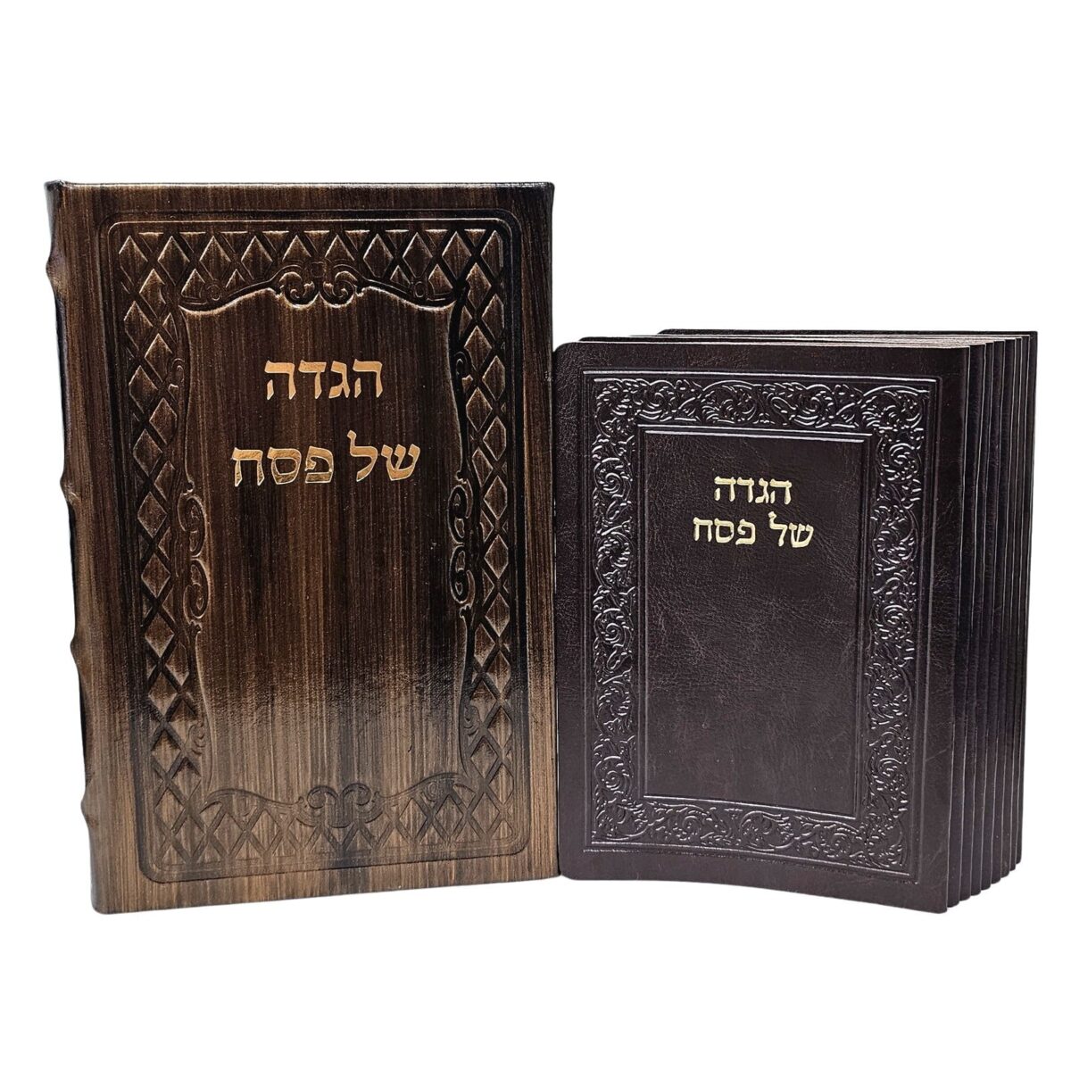 מארז סט 10 הגדות של פסח מעור אמיתי – נוסח עדות-המזרח – 12X17 ס"מ